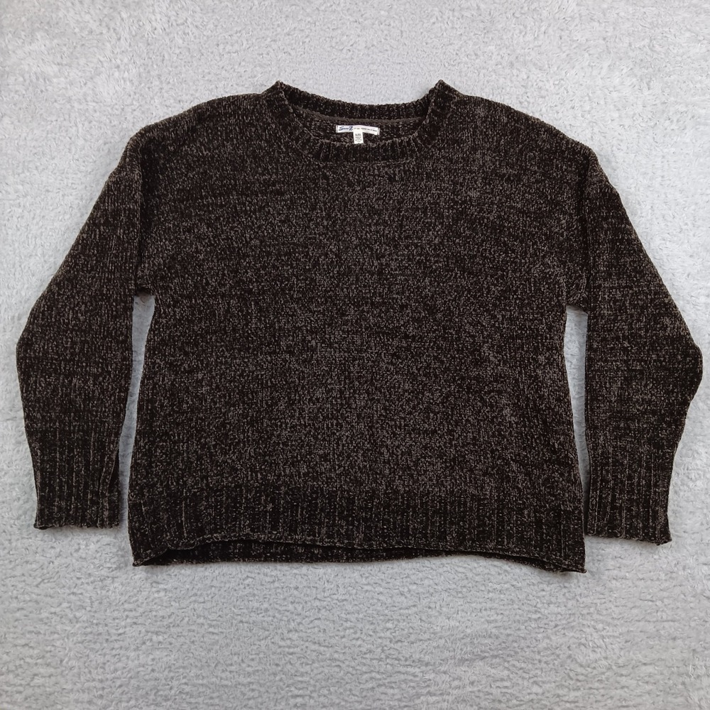 Seven7 Sweater Chenille Pullover Women XL Olive Green Long Sleeve 7M7137A